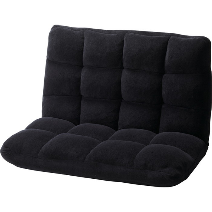 もこもこワイドリクライナー 座椅子 ブラック W84×D60-102×H56×SH14 az 