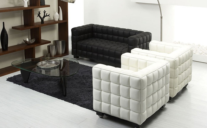 ジェネリック家具 デザイナーズソファ ソファ ホフマン ヨゼフ・ホフマン ヨーゼフ・ホフマン クーブス ソファ 1P KUBUS Sofa セミアニリン