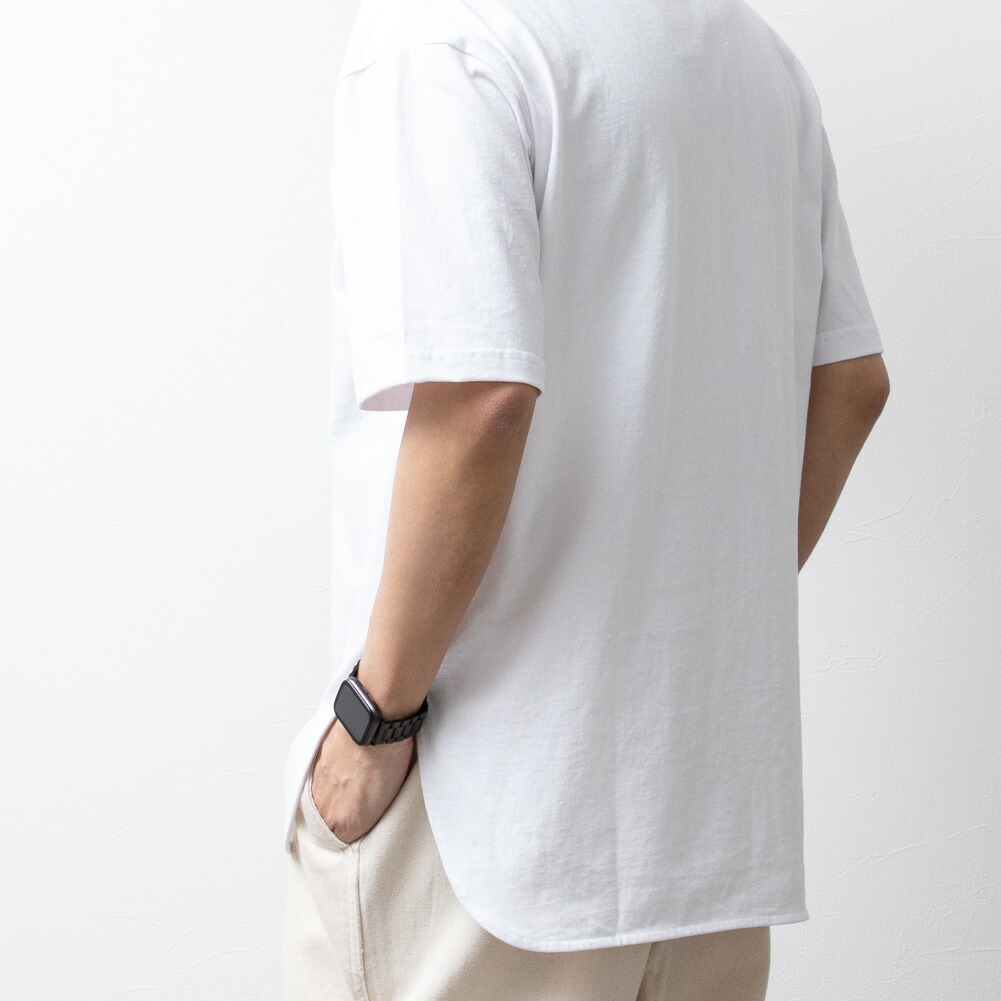 tシャツ メンズ ロング 半袖 ラウンドヘム Tシャツ 裾 レイヤード 半袖