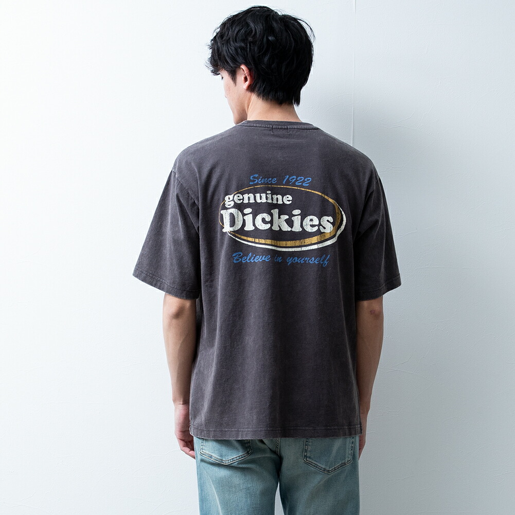 jentlouis Tシャツ ブラック ロゴプリント 半袖 tシャツ メンズ ディッキーズ プリント ロゴ プリントtシャツ 春