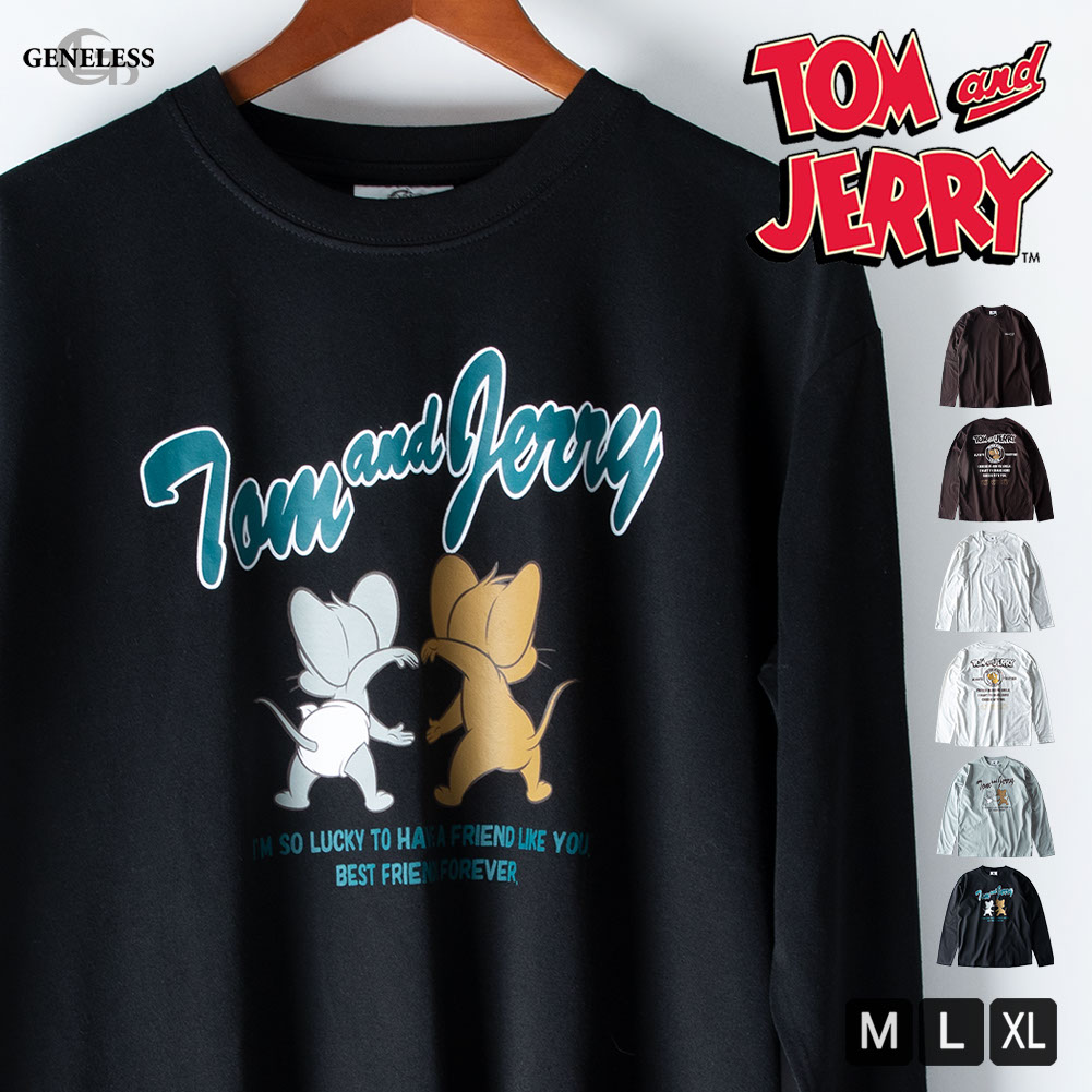 tシャツ メンズ 長袖 キャラクター トムとジェリー 長袖tシャツ クルー