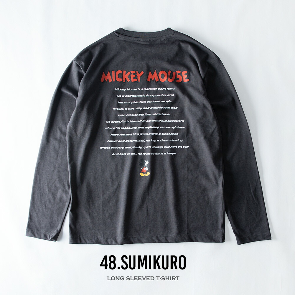 Tシャツ メンズ 長袖 キャラクター ディズニー 長袖tシャツ クルー