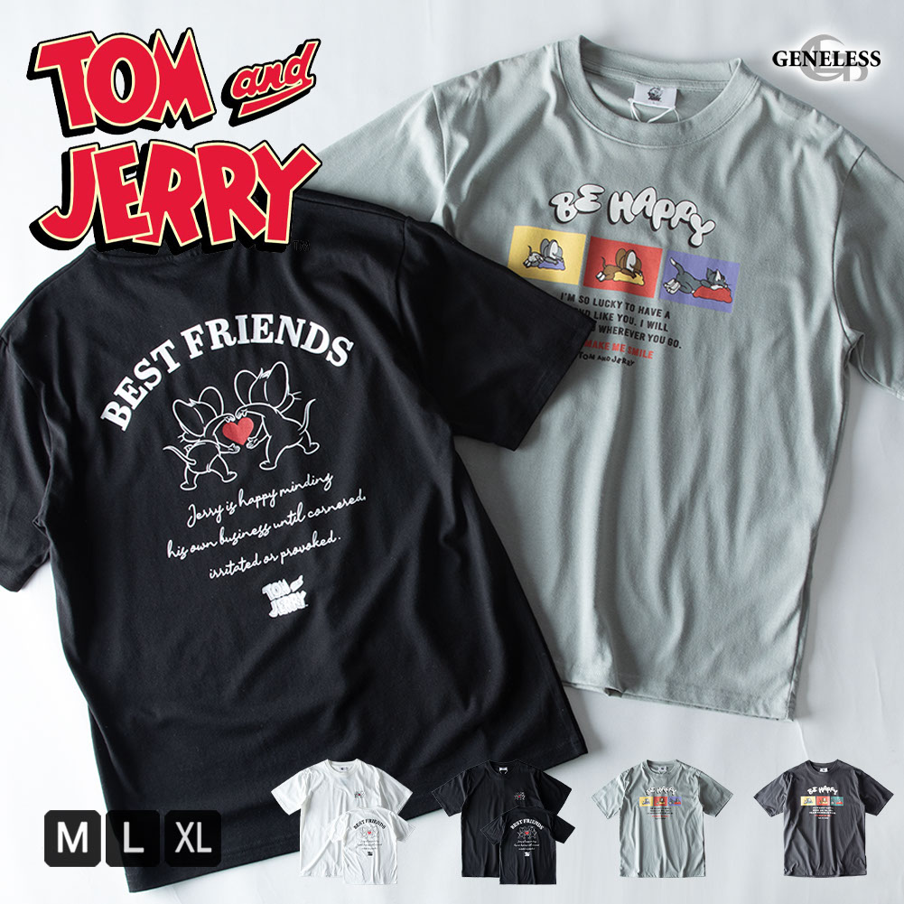 tシャツ 半袖 クルーネック トムとジェリー キャラクター Tシャツ