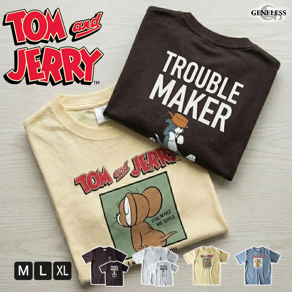 tシャツ 半袖 トムとジェリー キャラクター プリント Tシャツ 春 夏