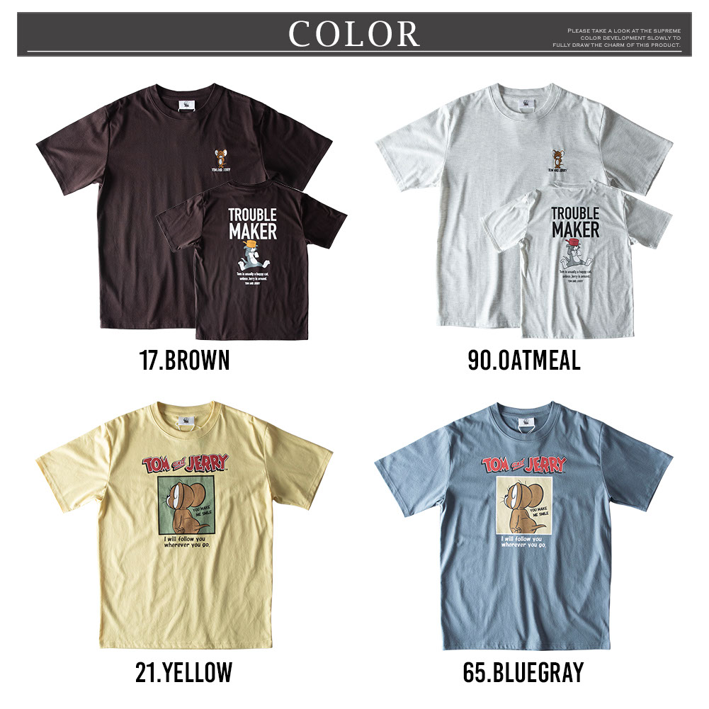 tシャツ 半袖 トムとジェリー キャラクター プリント Tシャツ 春 夏