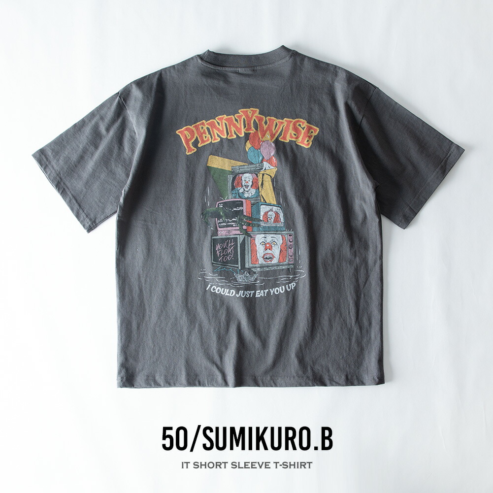 tシャツ 半袖 クルーネック IT ペニーワイズ プリント Tシャツ