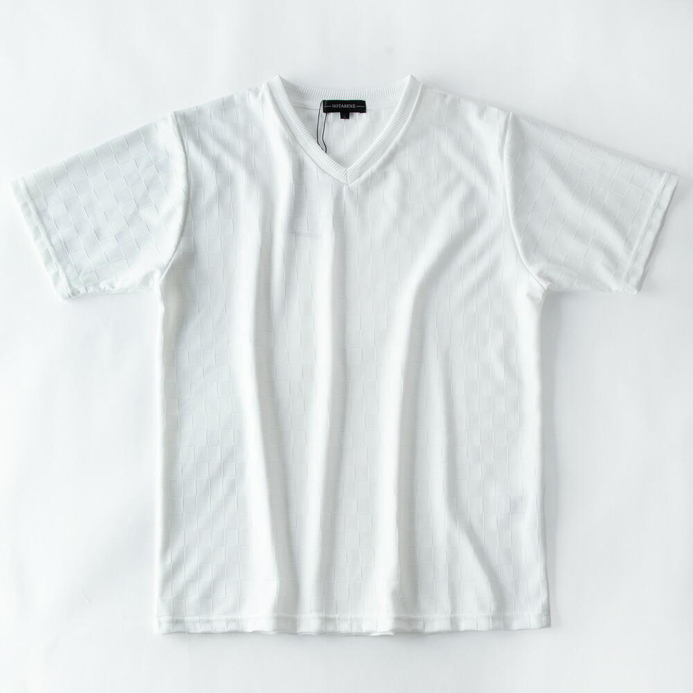 tシャツ メンズ Vネック 半袖tシャツ リンクスジャガード 総柄 T