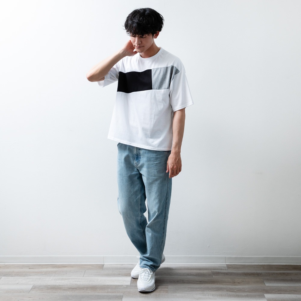 tシャツ メンズ 半袖 オーバーサイズ 切替 おしゃれ 半袖tシャツ 夏