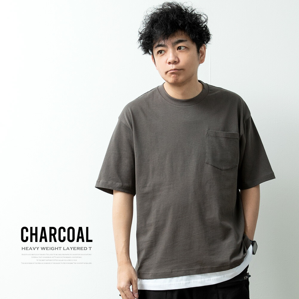 tシャツ メンズ 半袖 重ね着風 無地 おしゃれ フェイクレイヤード Tシャツ Uネック 黒 メンズファッション アメカジ ブラック 夏 白 |  | 07