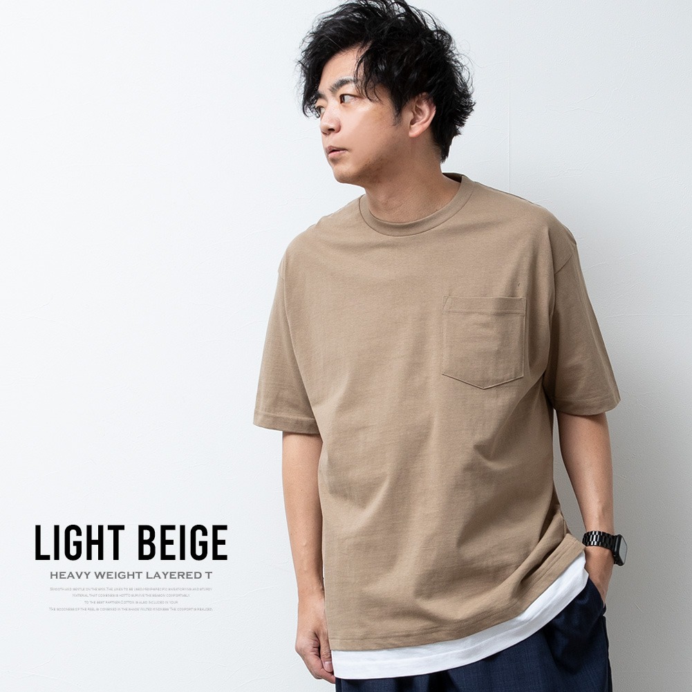 tシャツ メンズ 半袖 重ね着風 無地 おしゃれ フェイクレイヤード Tシャツ Uネック 黒 メンズファッション アメカジ ブラック 夏 白 |  | 04