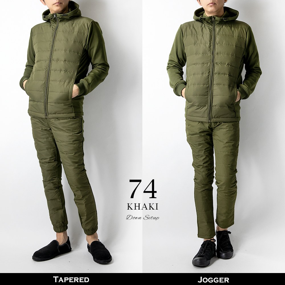 セットアップ メンズ ダウン パーカー パンツ 上下セット 極暖 裏起毛