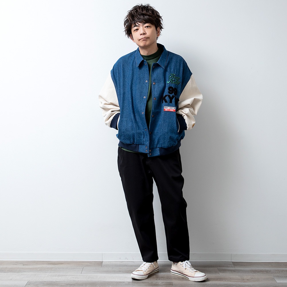 スタジャン メンズ デニム 冬 オーバーサイズ ゆったり 切替 デニム