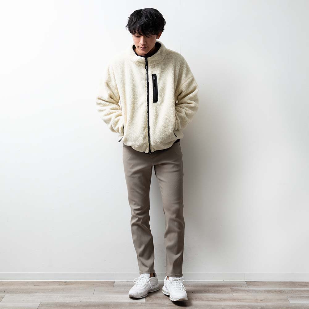 アウター メンズ ボア スタンド ジャケット リバーシブル ブルゾン