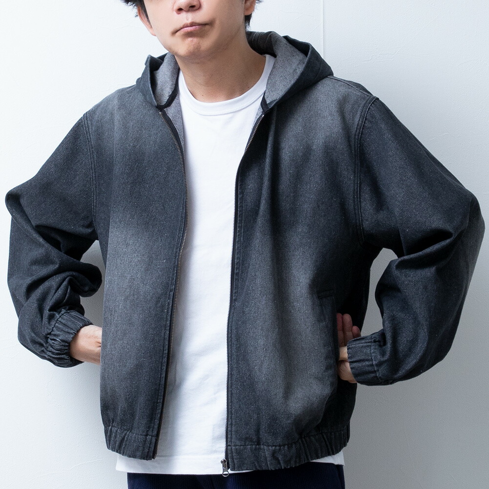 パーカー メンズ デニム 長袖 ジップアップ パーカ ゆったり オーバー