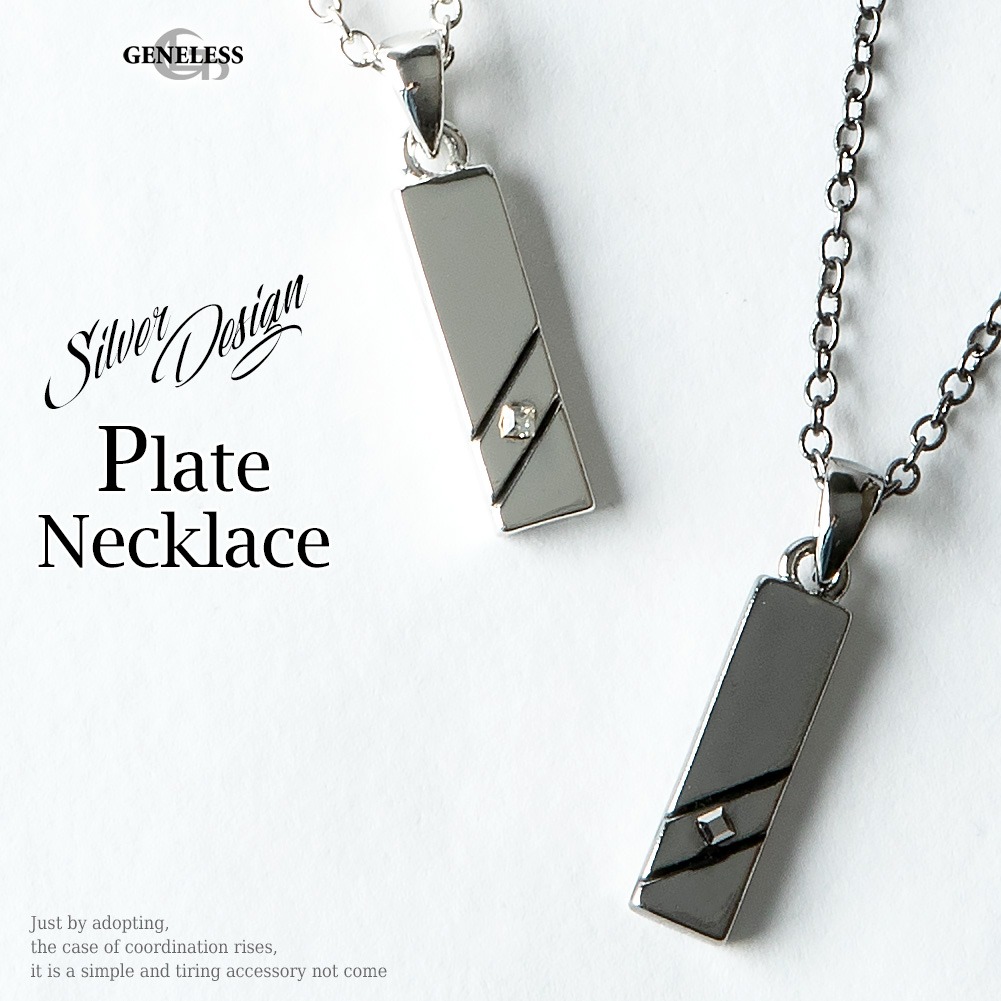 ネックレス メンズ プレート チェーンネックレス チェーン 細い メンズネックレス シンプル シルバー ブラック HP カジュアル ペンダント 贈り物