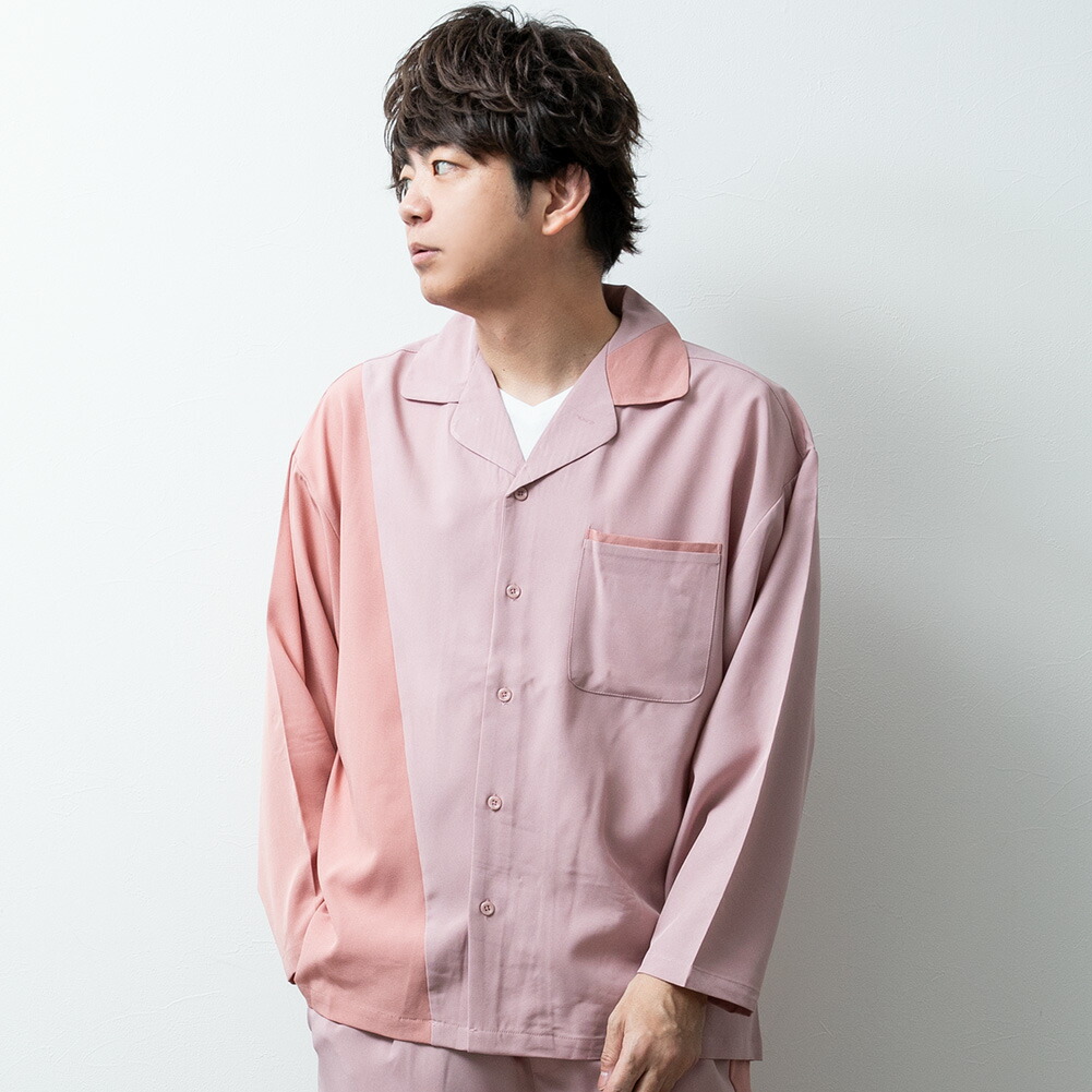 セットアップ メンズ シャツ アシンメトリー 上下セット オーバー