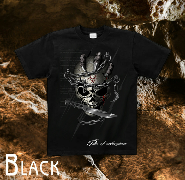 United Athle（ユナイテッドアスレ） Tシャツ スカル 逆十字 ロック