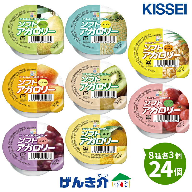 キッセイ エネルギー補給ゼリー ソフトアガロリー 詰合せ 8種 各3個
