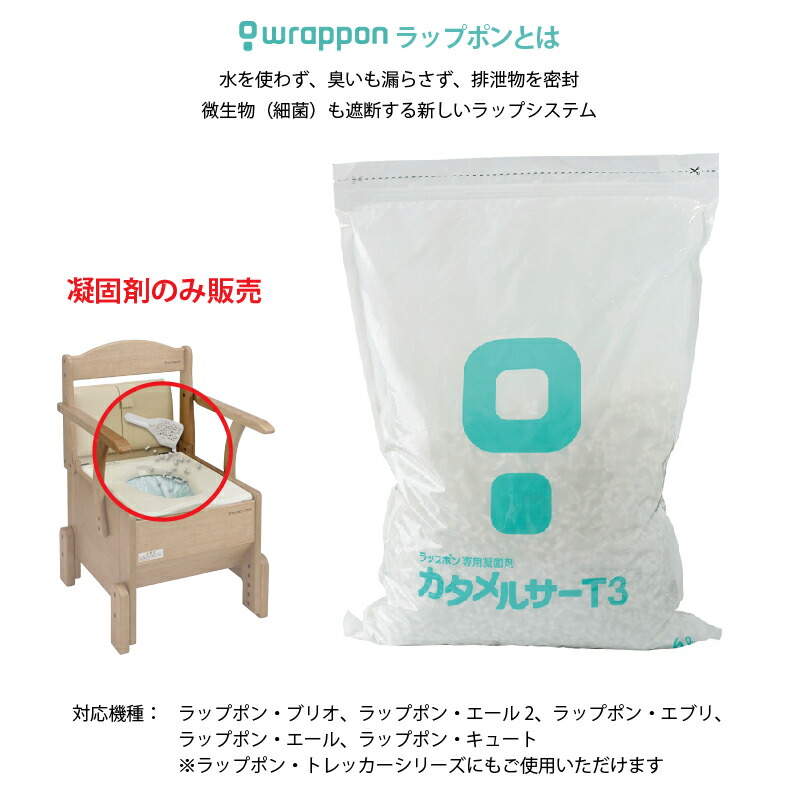 直送品] 自動ラップ式トイレ ラップポン専用 凝固剤 カタメルサーT3