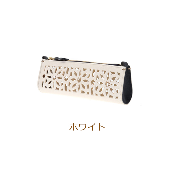 genten ゲンテン ペンケース genten（ゲンテン） genten 49495 カットワーク ペンケース 本革 ペン
