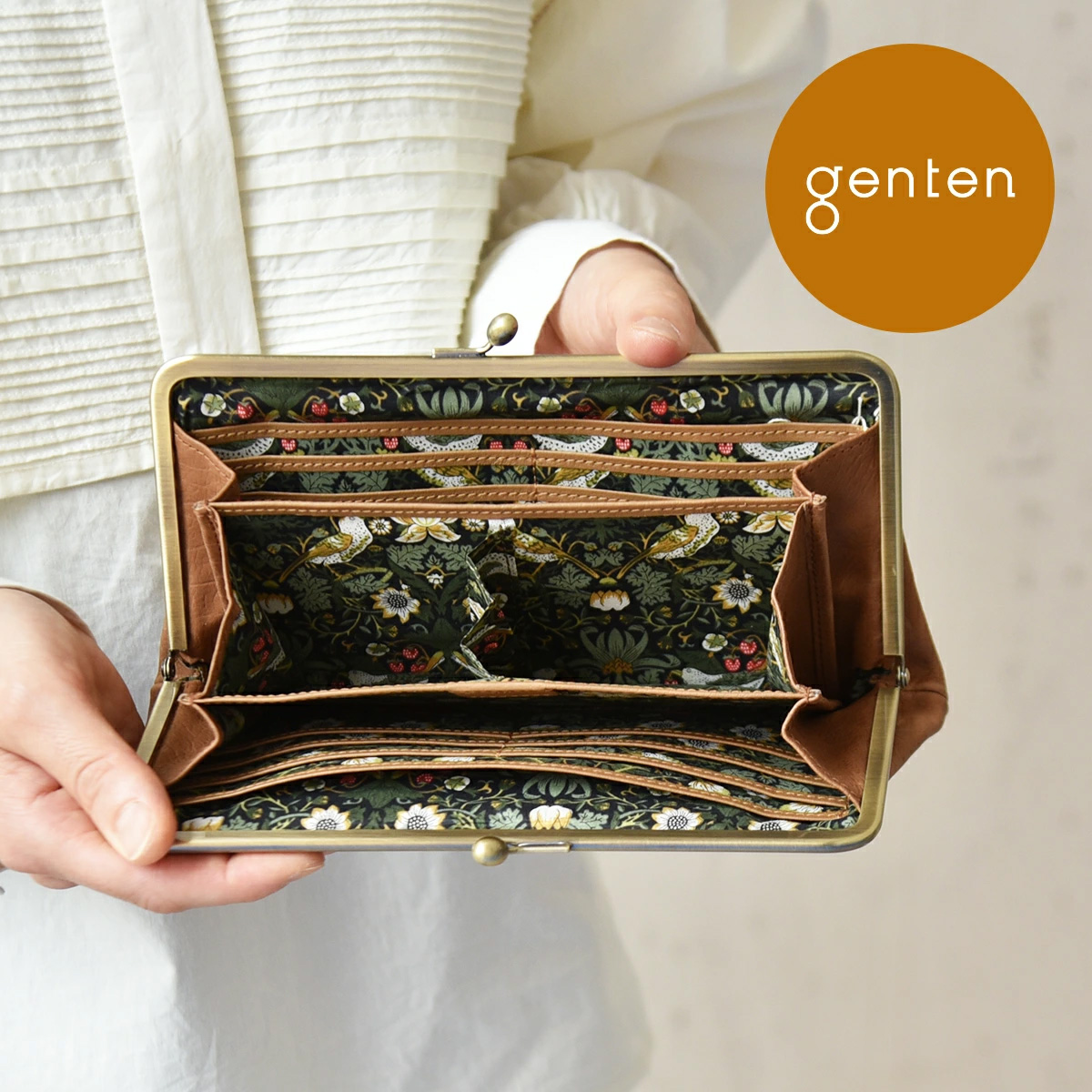 genten ゲンテン 43771 アンティーコ × LIBERTY 口金長財布長