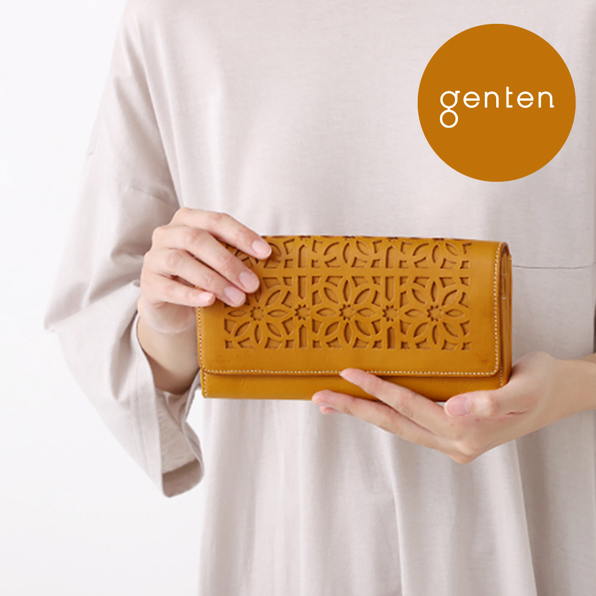 genten ゲンテン カットワーク フラップ長財布 44249 (40615) 本