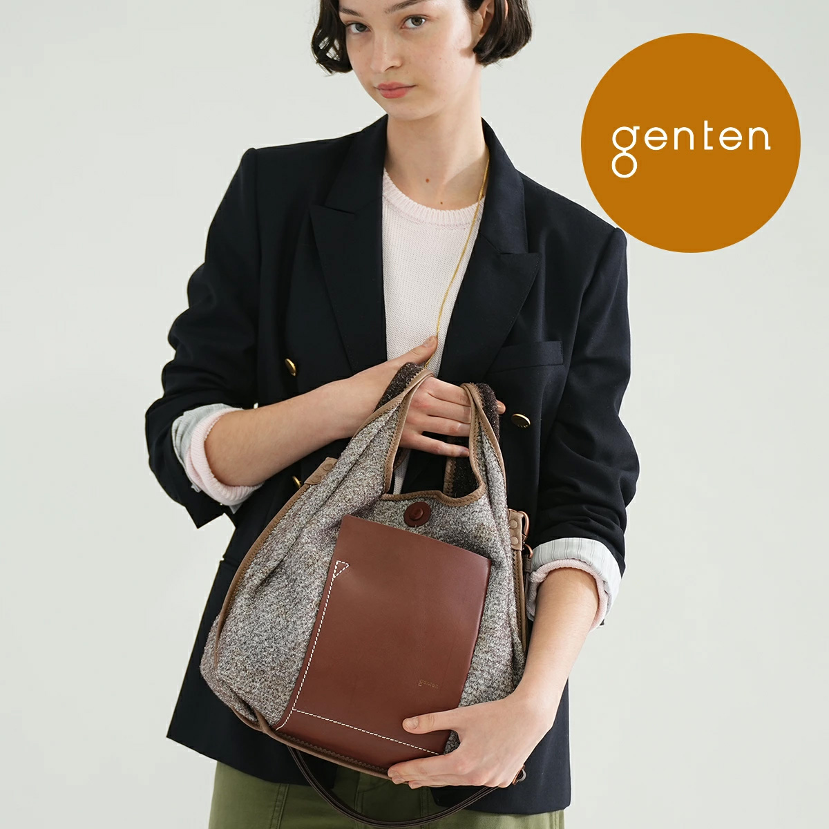 genten（ゲンテン） genten 44455 尾州ウール 里山トートバッグ