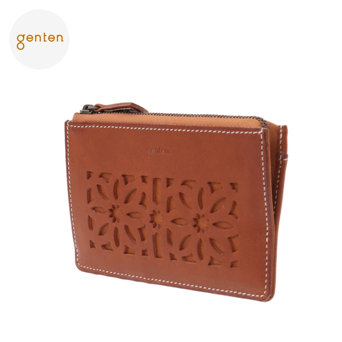 genten（ゲンテン） 財布 カットワーク フラグメントケース 40620 本革