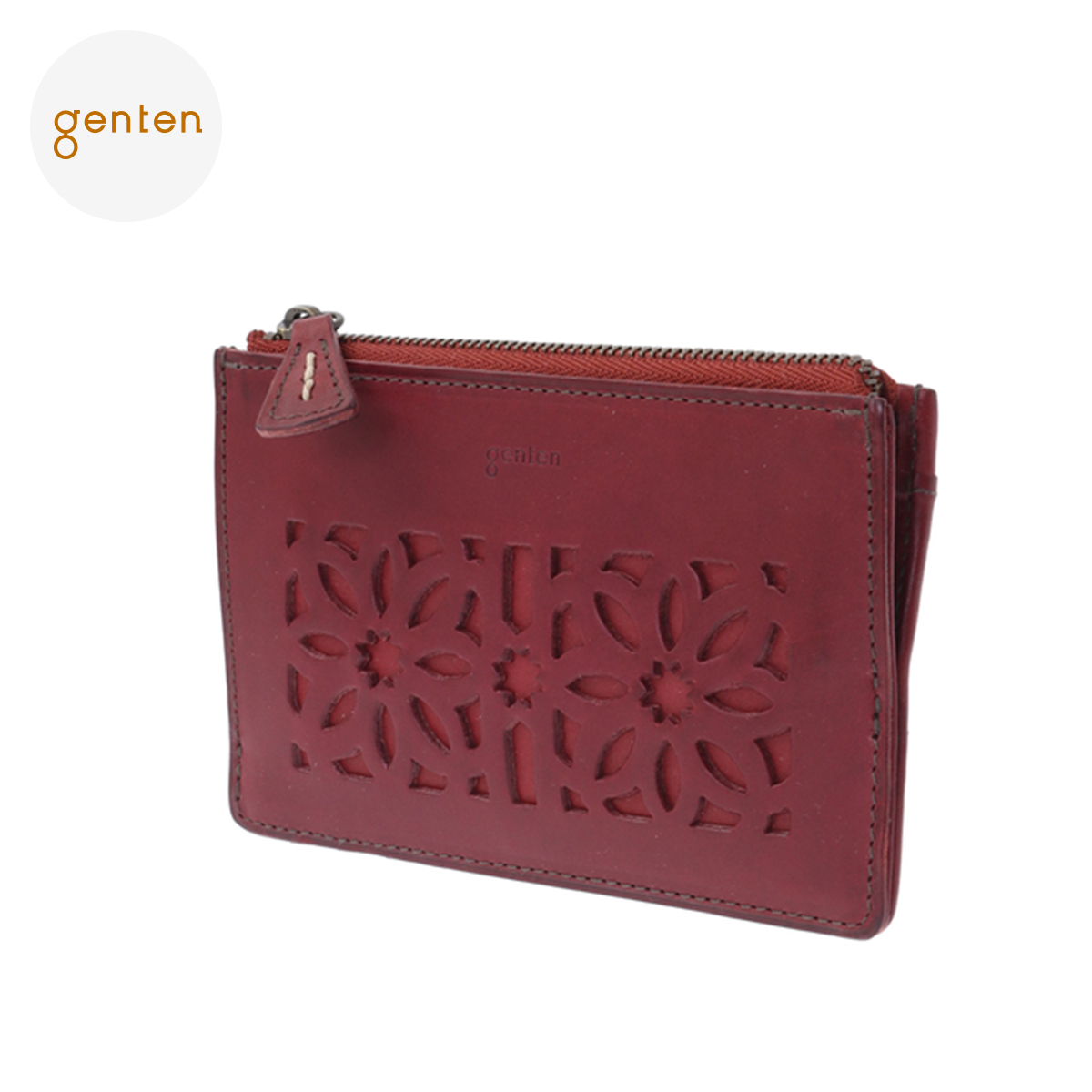 genten（ゲンテン） 財布 カットワーク フラグメントケース 40620 本革