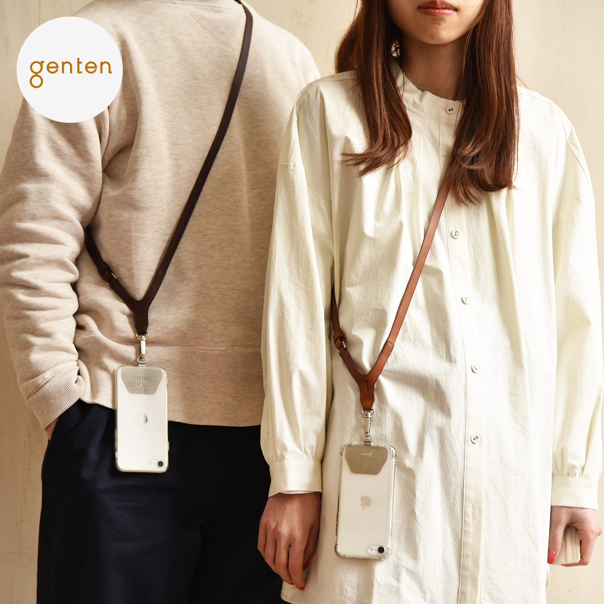 genten ゲンテン 43581 スマートフォンストラップ 本革 ネック