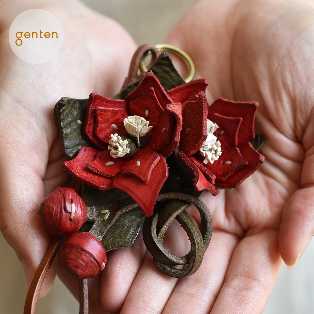genten（ゲンテン） genten 43904 エヴァーチャーム ポインセチア 本革