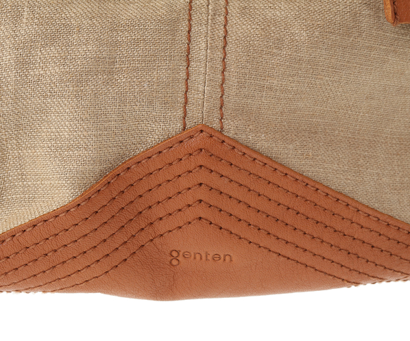 未使用級✨ゲンテン　genten　リネン　麻100％　ジャケット　日本製　春夏 genten ゲンテン 43916 フレンチリネン トートバッグ小25周年