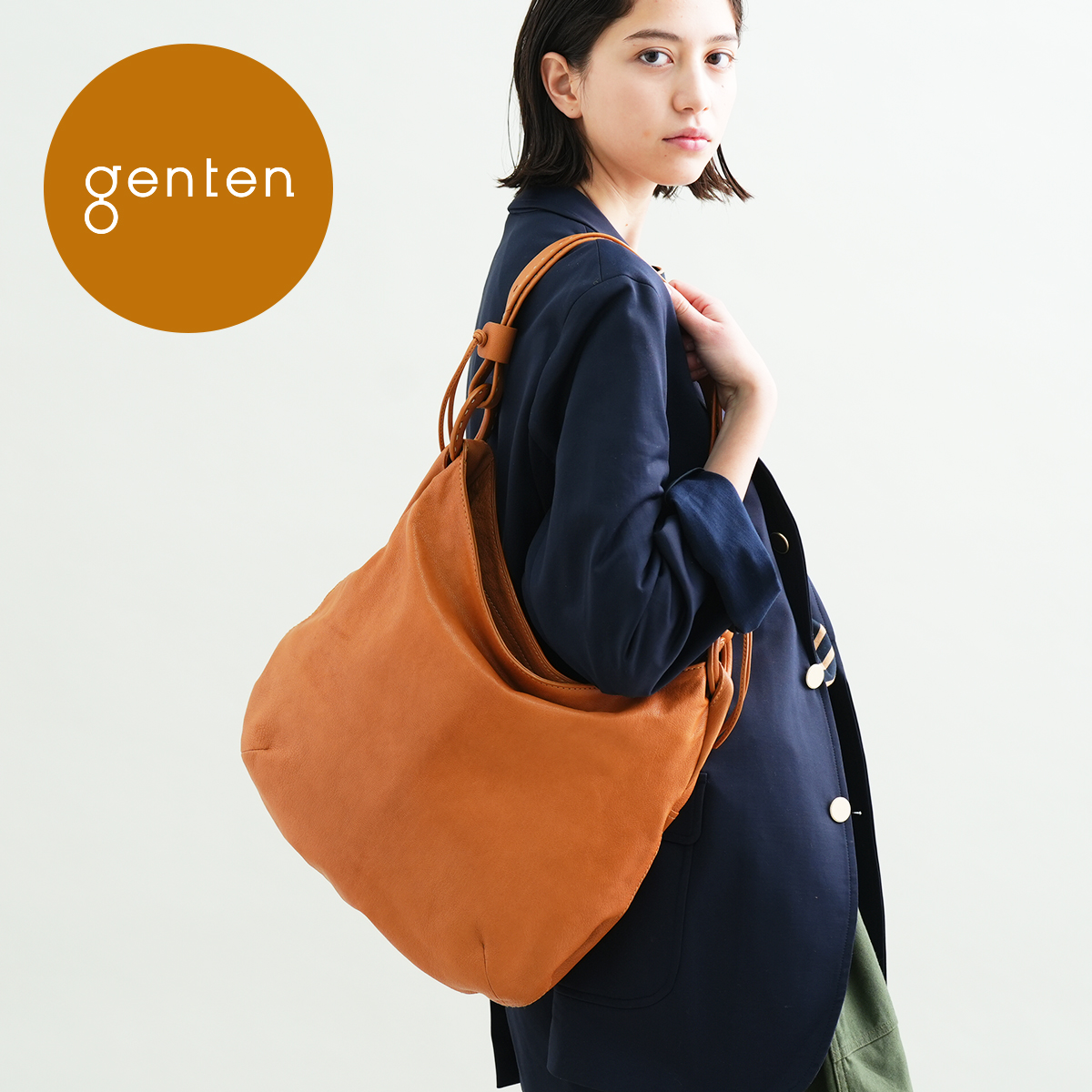 ゲンテン公式 | genten ゲンテン ムース2024 2wayショルダー 大 43970 本革 ショルダーバッグ 大きめ A4収納 山羊革 斜めがけ ゴートレザー :43970:genten 公式ショップ