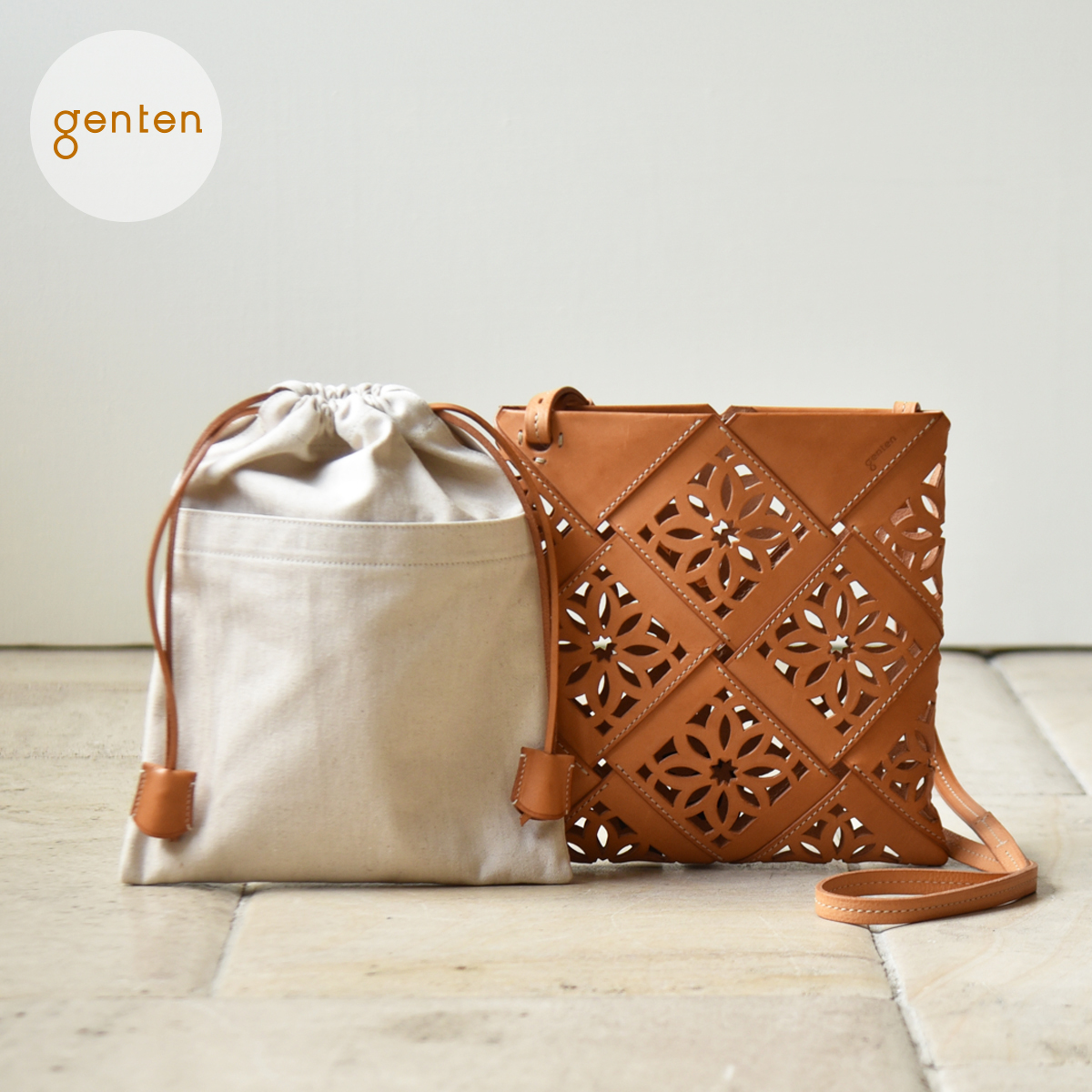 genten サスカットバスケット　手提げバッグL genten（ゲンテン） genten 43977 サスカットバスケット ショルダー