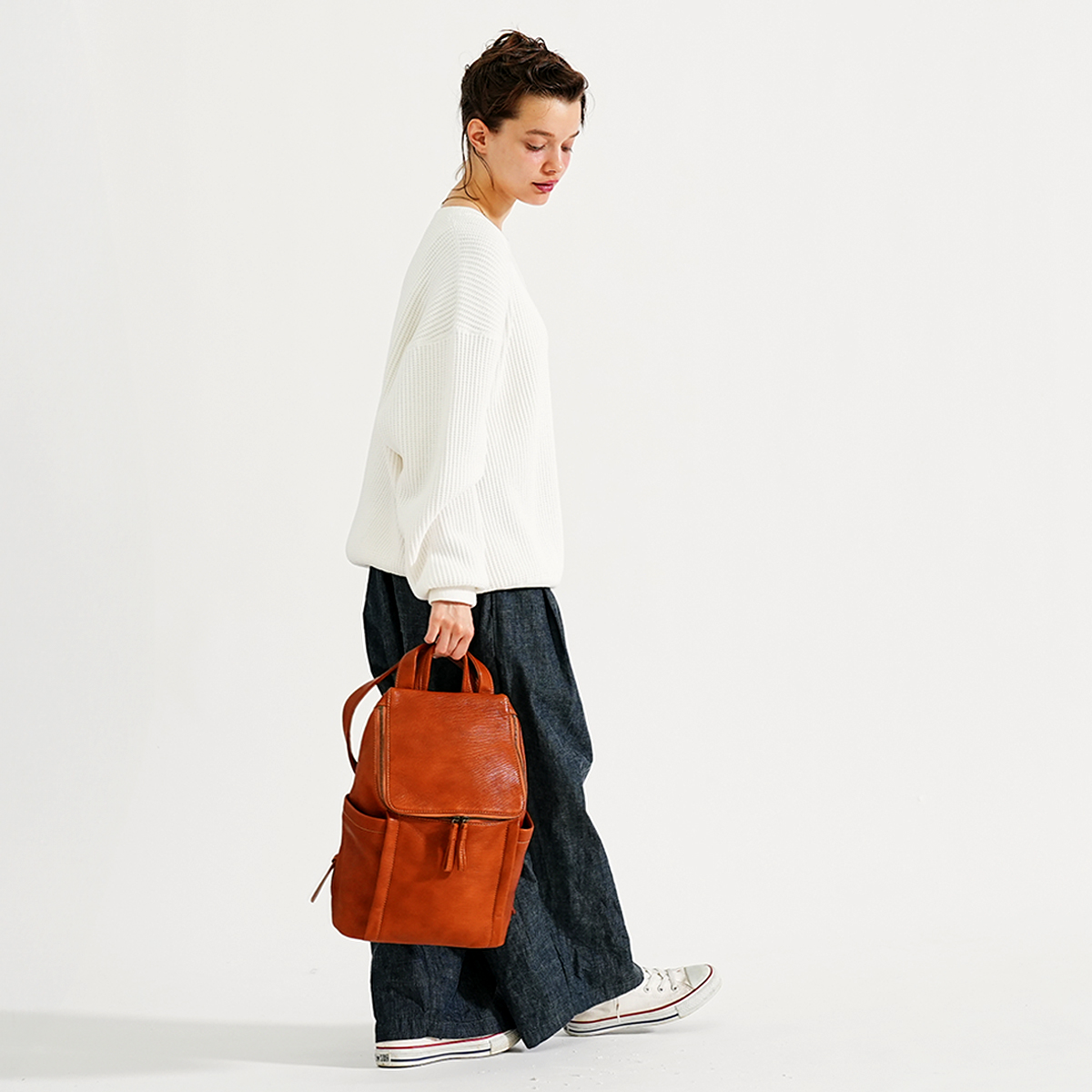 美品】ゲンテン ゴートベーシック リュック レザー 山羊革 グレー A4収納可