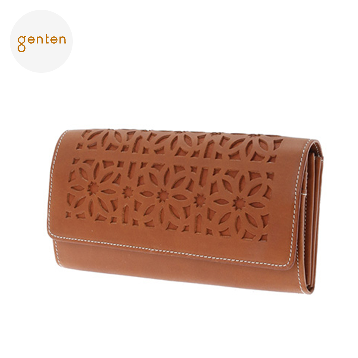 genten ゲンテン カットワーク フラップ長財布 44249 公式 長