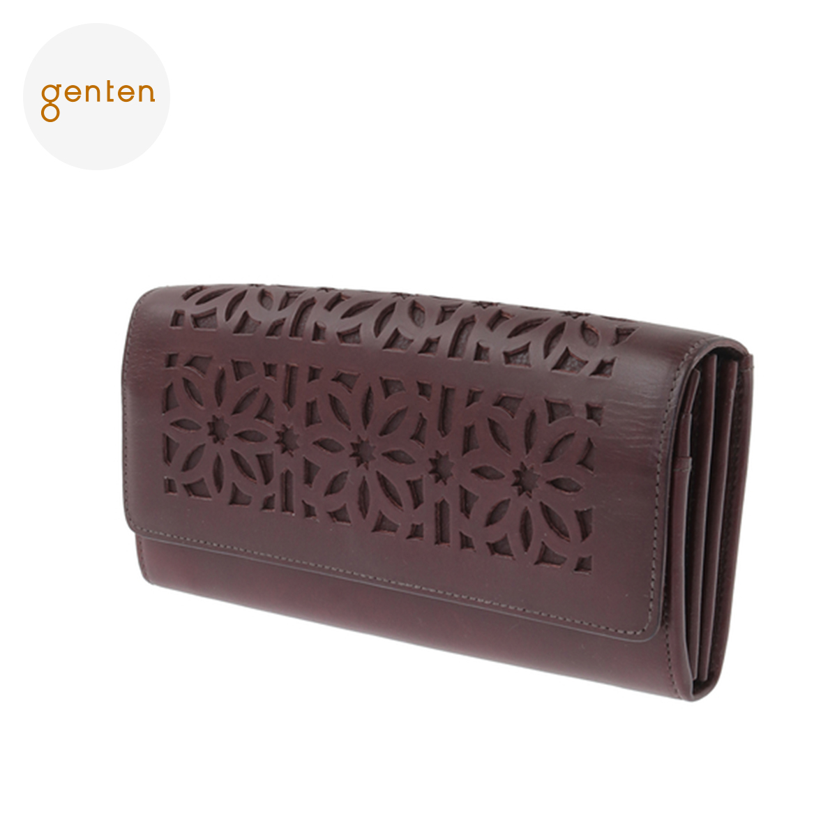 美品 genten カットワーク 長財布 ラウンドジップ ホワイト 復刻WEB限定】カットワーク ラウンド長財布｜商品一覧 | 革財布