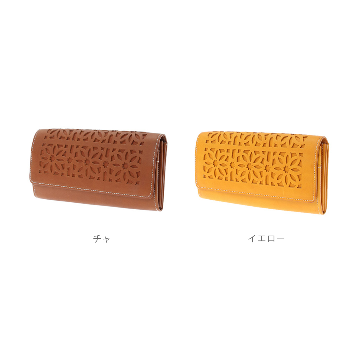 genten ゲンテン カットワーク フラップ長財布 44249 (40615) 本