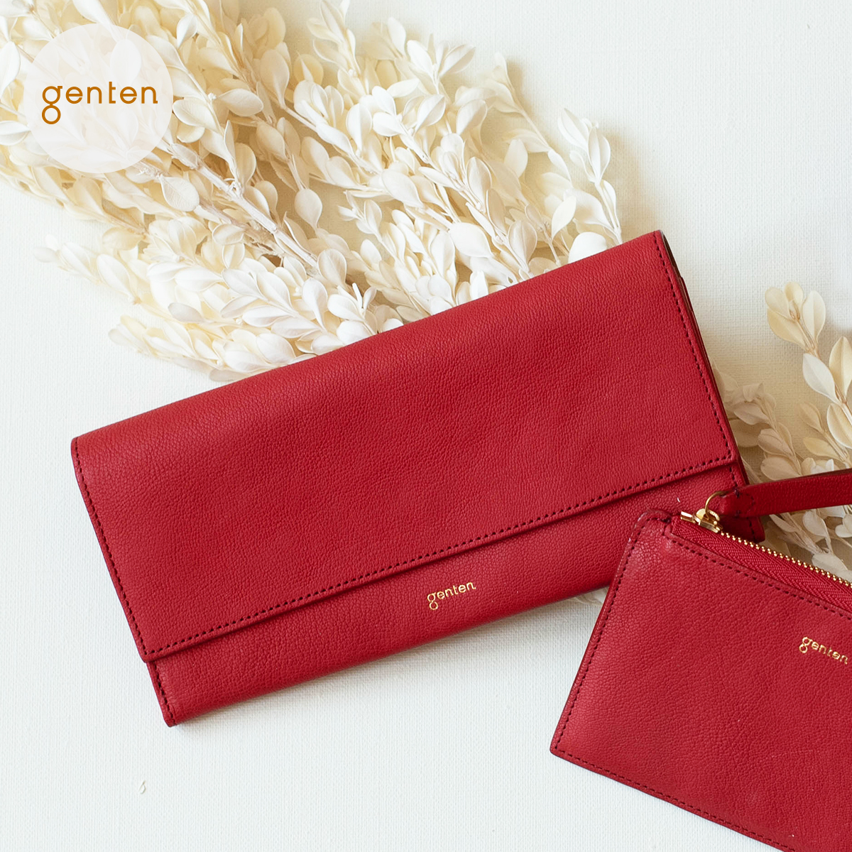 genten（ゲンテン） genten 44310 フレスコ フラップ長財布 本革 長 