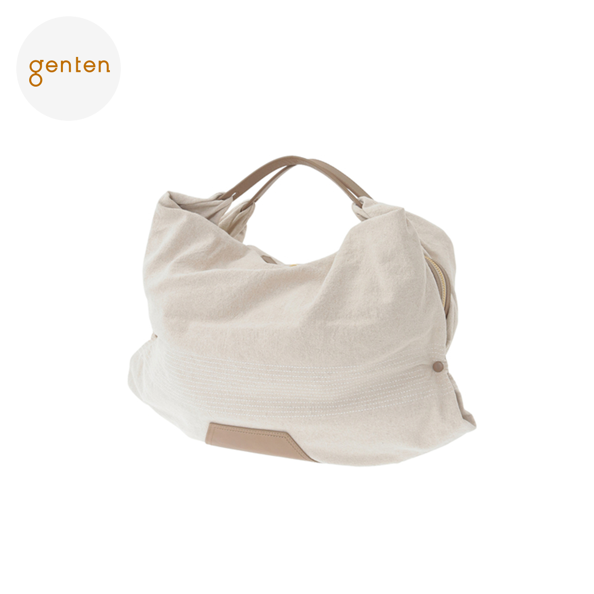 genten（ゲンテン） genten 44917 ルーナ トートバッグ 小 本革x綿麻