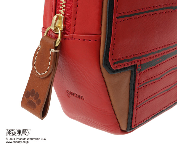 スヌーピーレザーポーチ（Doghouse）／genten genten（ゲンテン） genten 46122 PEANUTS ポーチ「Doghouse」 本革