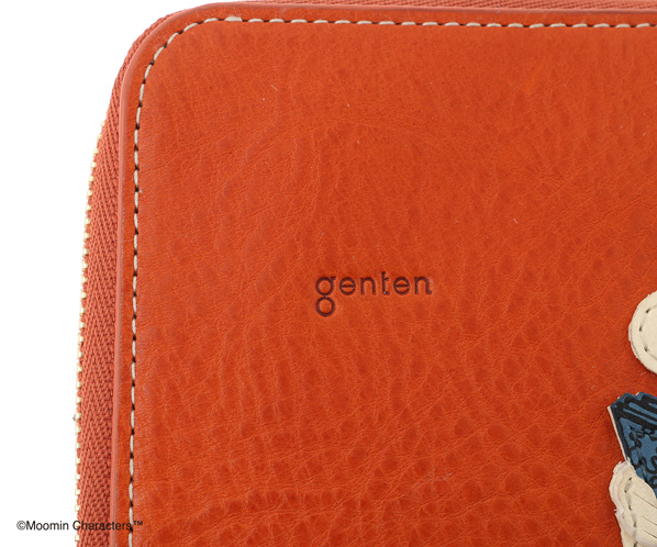 美品　genten × MOOMIN レザーケース 本革 genten（ゲンテン） genten 46141 MOOMIN collection カードケース