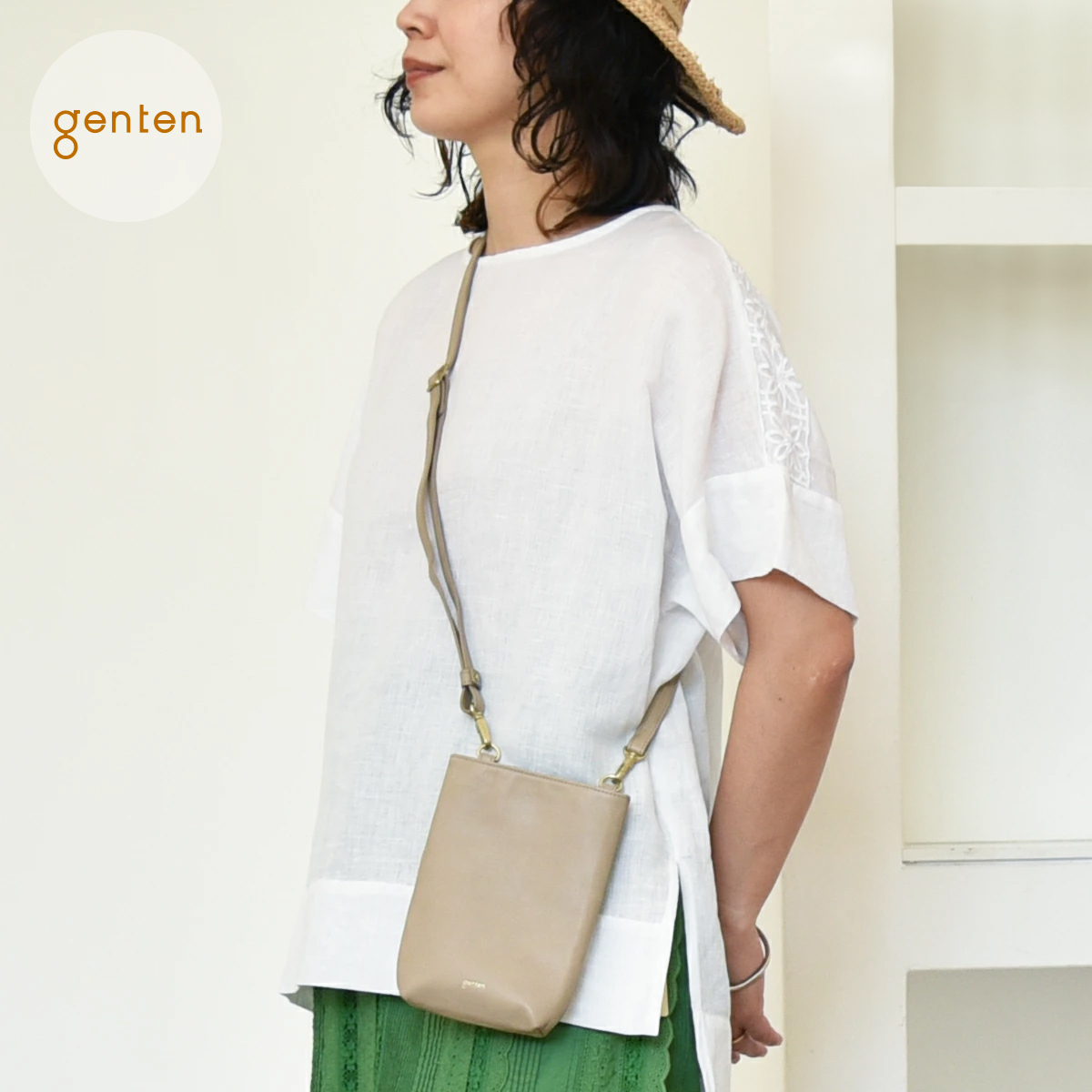 genten バッグ genten ゲンテン 49290 バッグ カーフ スマホショルダー 本革