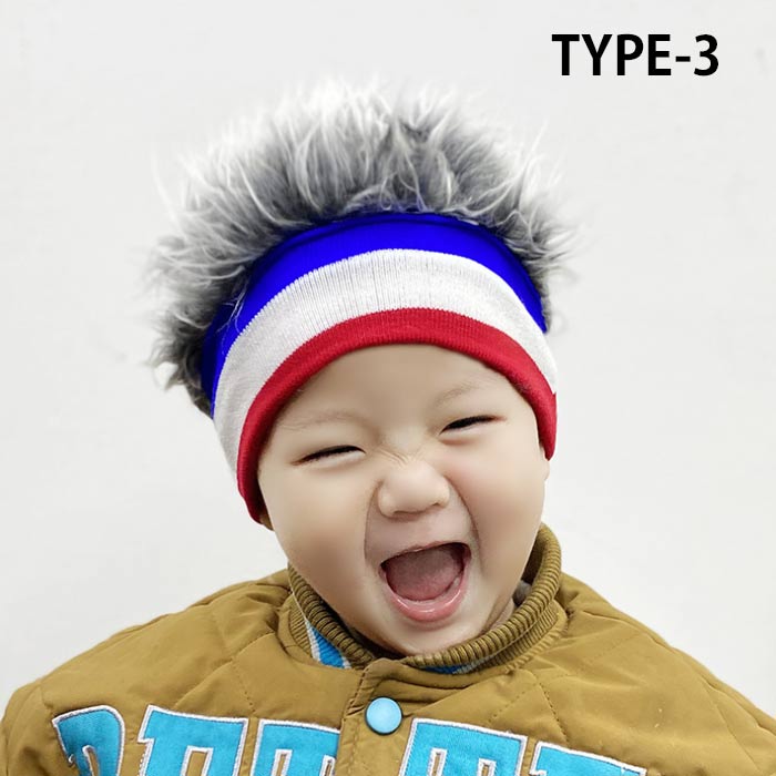 ニット帽 子供用 かつら ウィッグ キッズ ウィッグ付き ヘア帽子