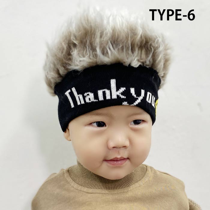 ニット帽 子供用 かつら ウィッグ キッズ ウィッグ付き ヘア帽子