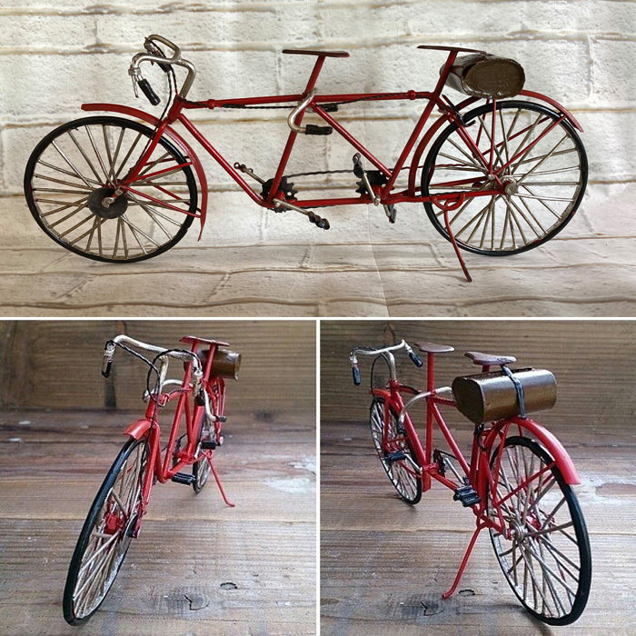 自転車 アンティーク 置物 インテリア カラーレッド 【在庫処分セール