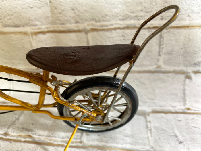 自転車 アンティーク 置物 インテリア レトロ カラーイエロー 【在庫