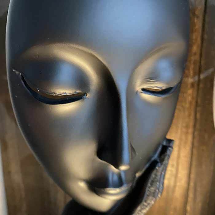 顔　芸術　インテリア　オブジェ　アート　お洒落　置物　face 仮面 女 女性 置物 インテリア 頬杖 ほおずえ オブジェ 飾り おしゃれ