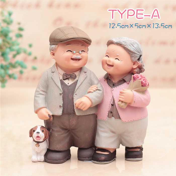 おじいちゃん おばあちゃん 置物 老人 かわいい 老夫婦 ディサービス