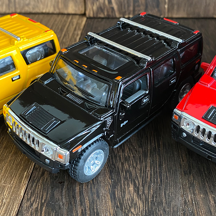 ハマー ミニカー 2008 1/40 H2SUV プルバック式 イエロー